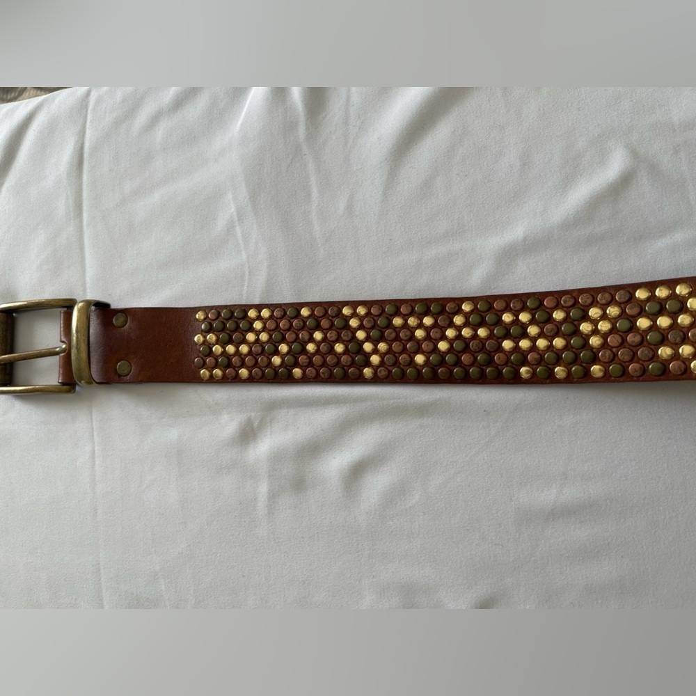 LEATHEROCK LR Dark Brown gold brass and black
Studded Belt size L 36 - Picture 4 of 10